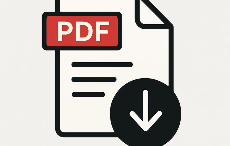 Image of a PDF download. Used for the download of the Be Clear Productivity quick help guide PDF