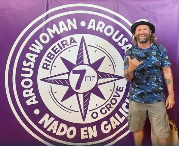 Nadador posando en el campeonato