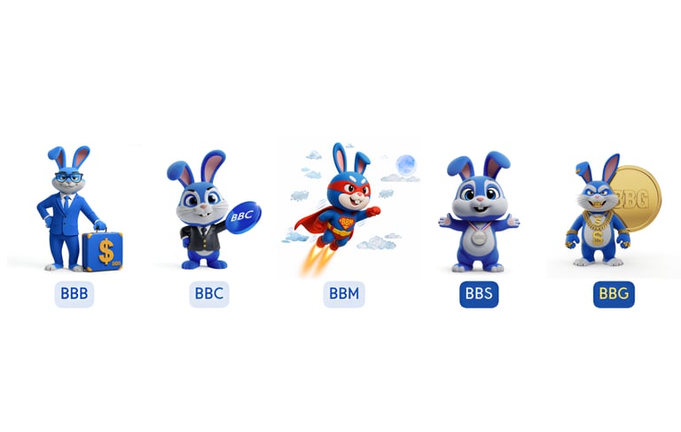 Blue Bunny Family