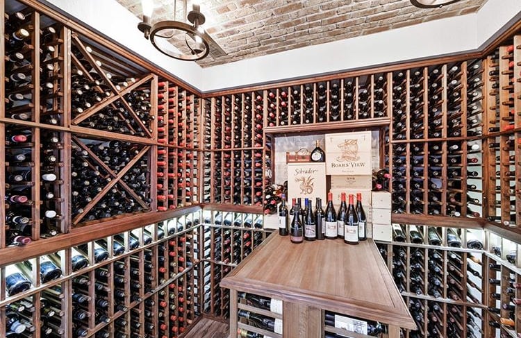 A wine cellar with multiple examples of wine bottle racking.