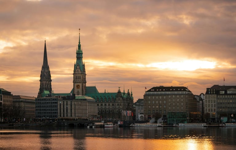 Elbe im Hintergrund Hamburg