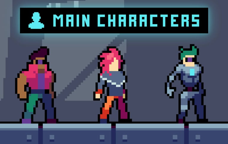 Cyberpunk Pixel Hero – digital NFT character in neon pixel art