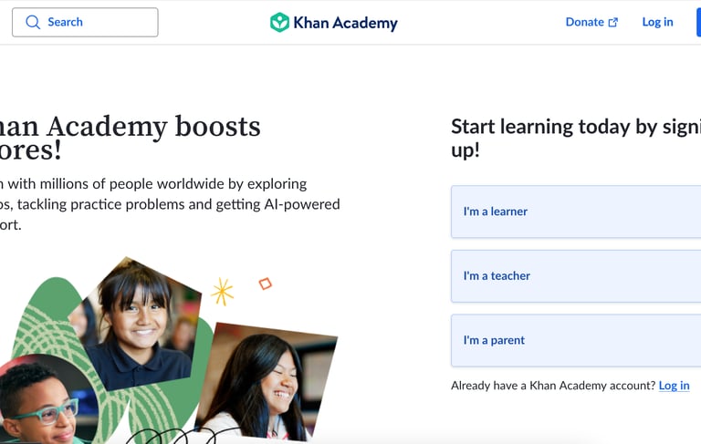 Khan Academy Python fundamentals course page showing beginner programming lessons and exercises for learning Python basics