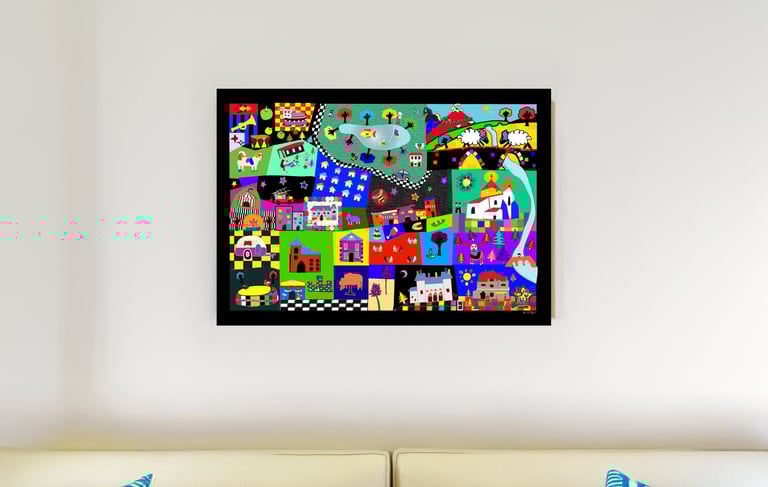 Illustration de bessines– poster A3 du projet BIG LITTLE par Coco Coloré