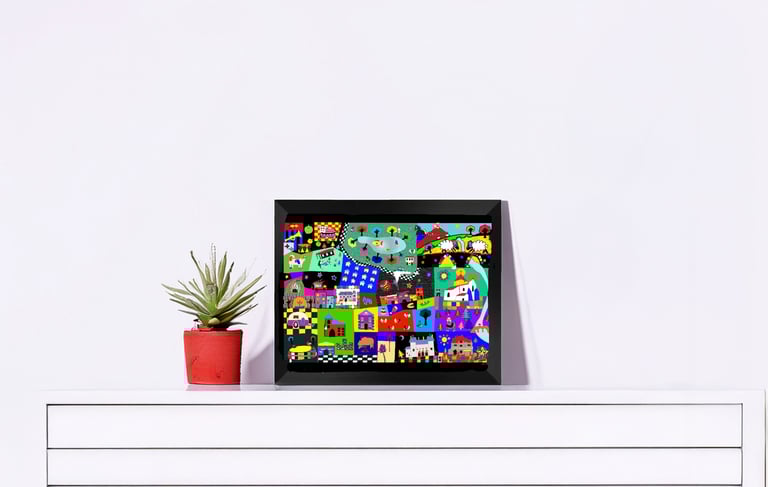 Illustration de bessines– poster A5 du projet BIG LITTLE par Coco Coloré