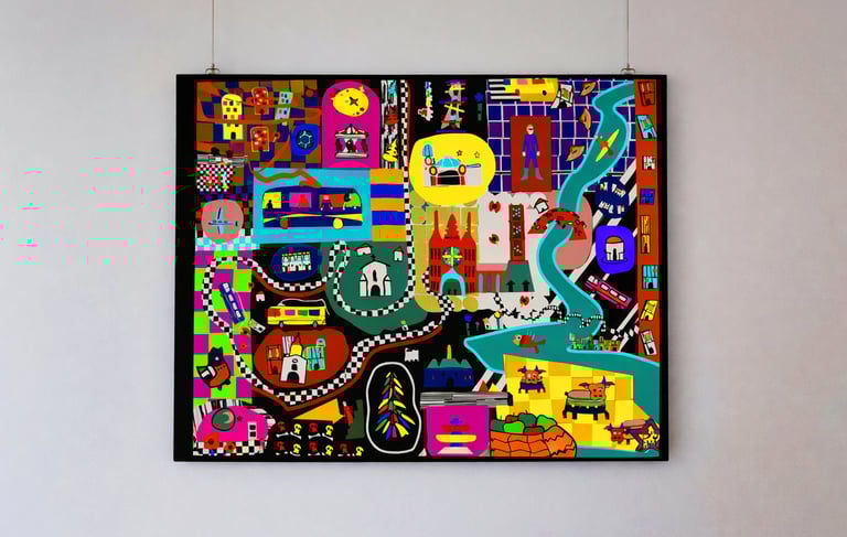 Illustration de Limoges de nuit – édition rare BIG LITTLE par Coco Coloré avec Don Don le chat caché