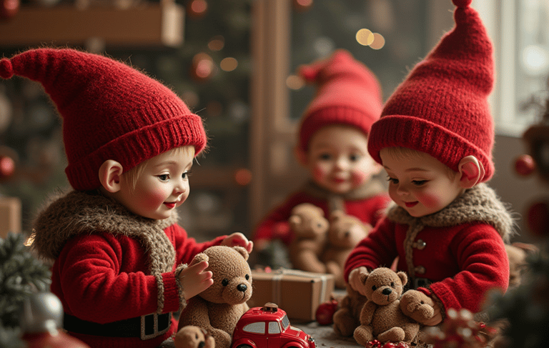 pikkutontut askartelevat nalleja