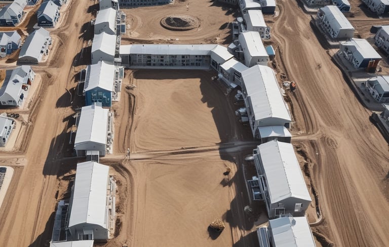 Aerial view of a newly approved residential land subdivision with clear boundaries.