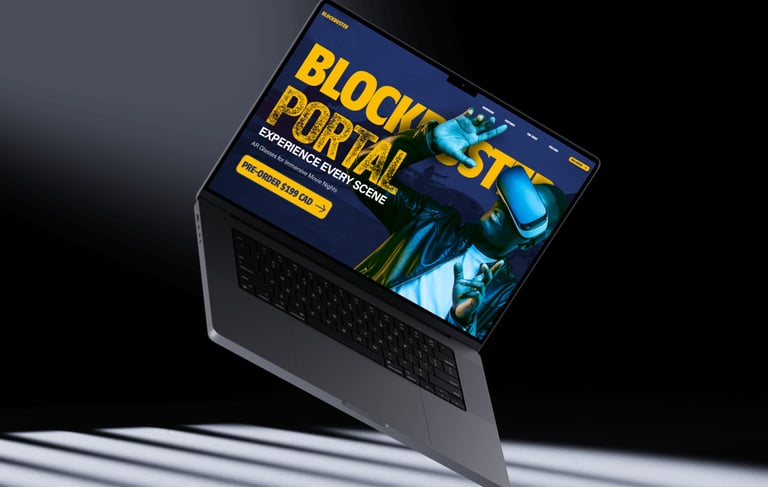 portal laptop mockup at an angle