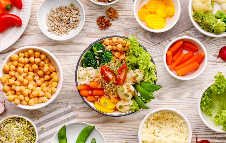 Vegan food, vegetables