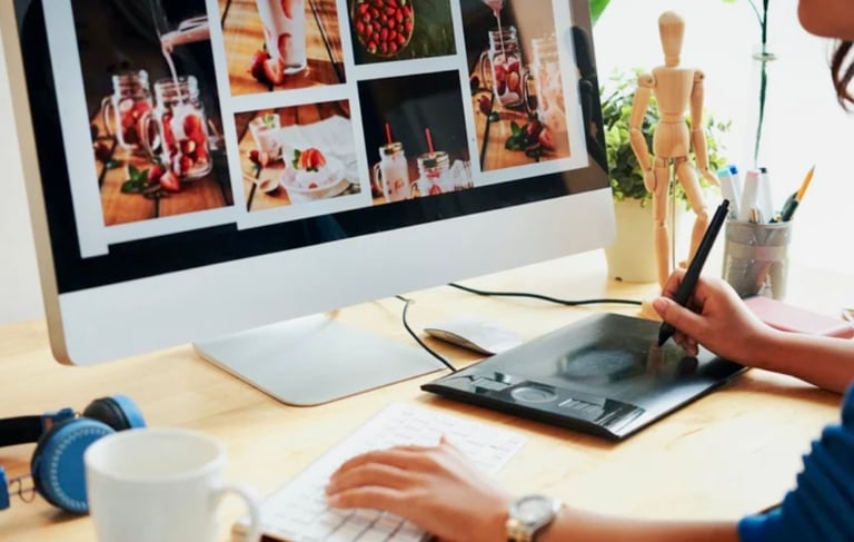 création de visuels professionnels et attractifs pour la communication digitale avec Planeo Digital.