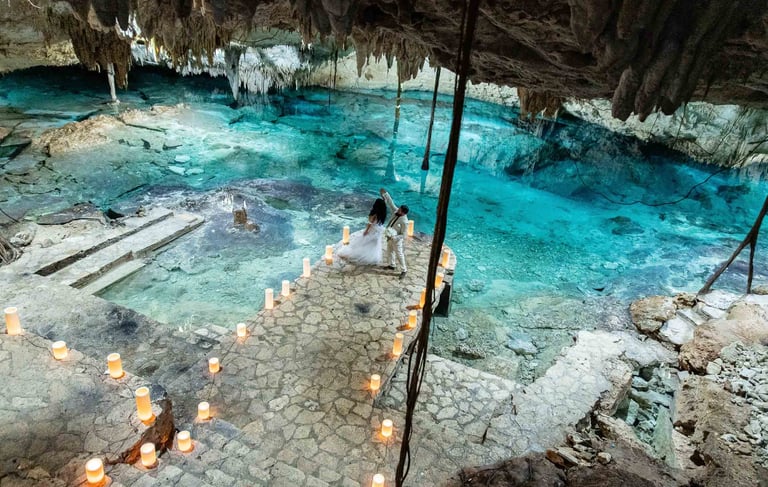 Tulum cenote wedding ceremony