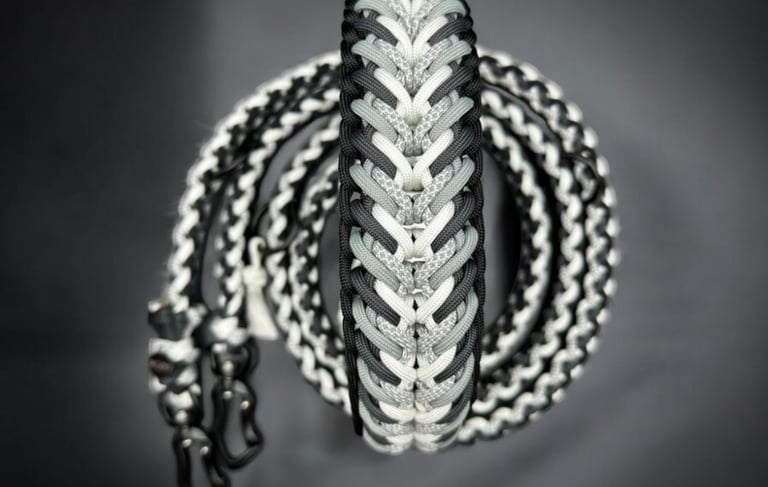 Collar y correa para mascota elaborada a mano con paracord