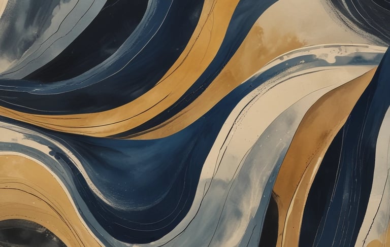 une peinture d'une vague de couleur sur un mur