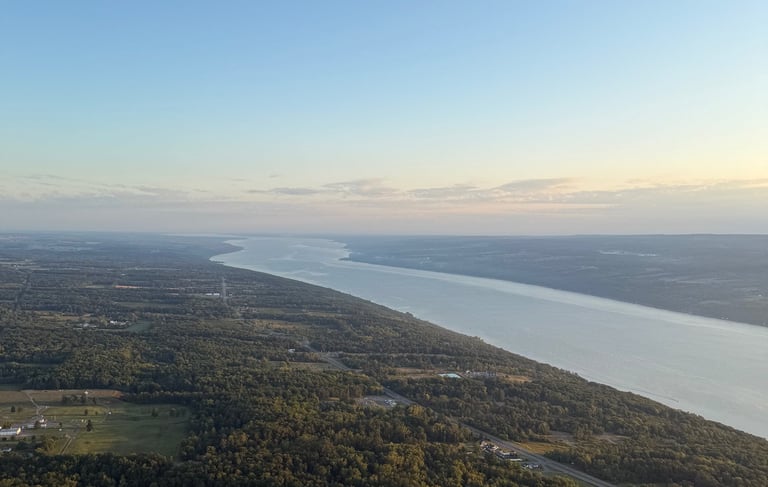 Hot air balloon ride over Watkins Glen, NY
