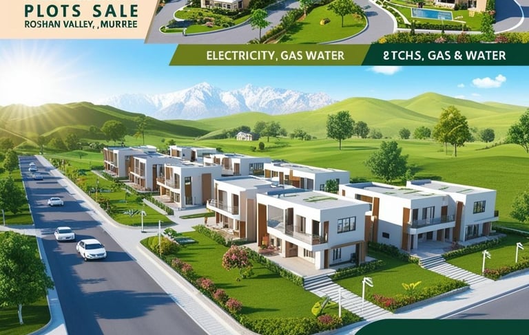 a group of three pictures of a residential development in roshana