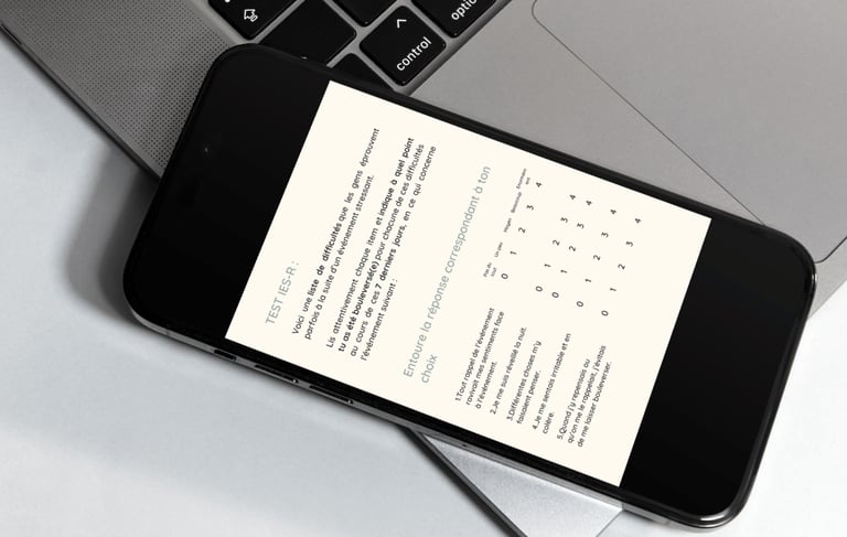 ecran de telephone pour un diagnostic de trouble de stress post-traumatique