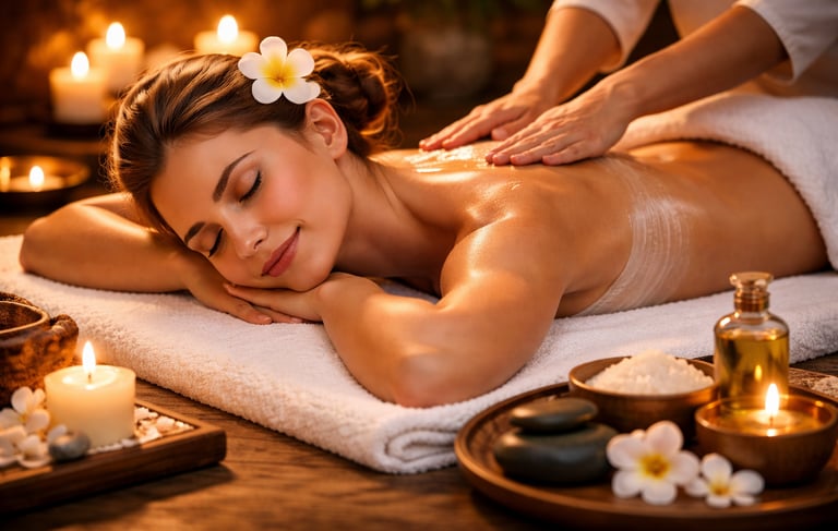 Female massage therapist providing home spa service in East Delhi