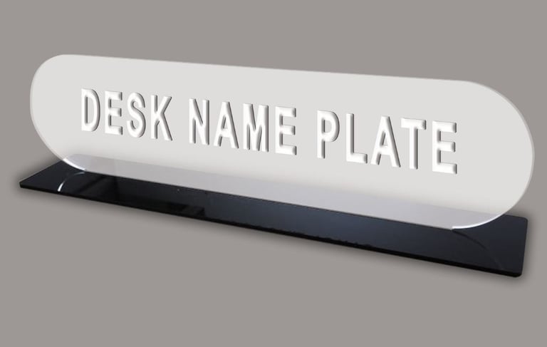 oval desk name plate