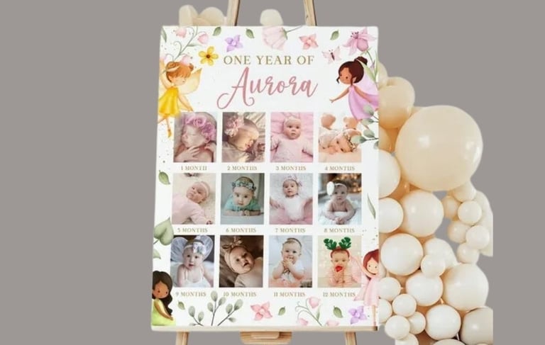 aurora's 1st birthday sign