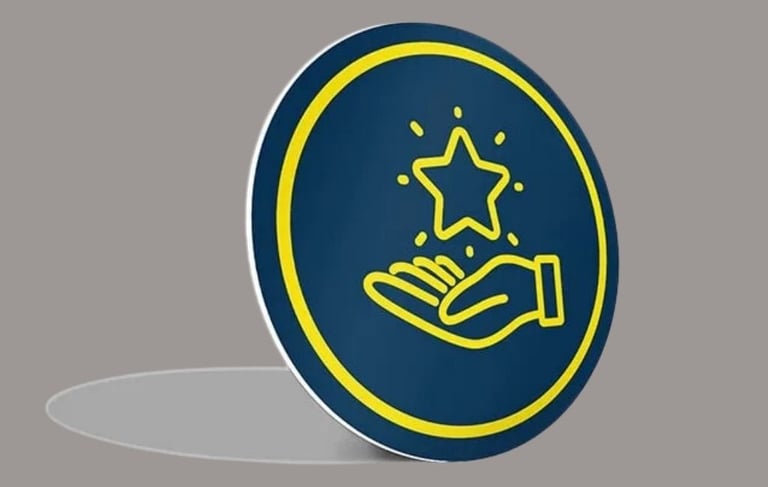 Sintra Logo sign with a hand a floating star