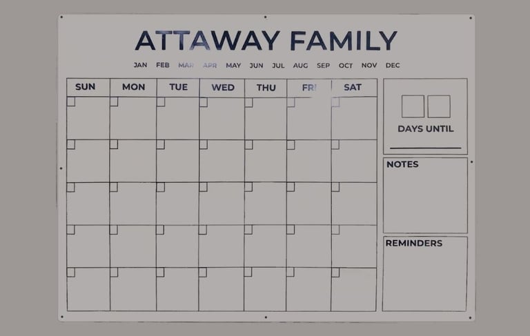 Attaway family writing board