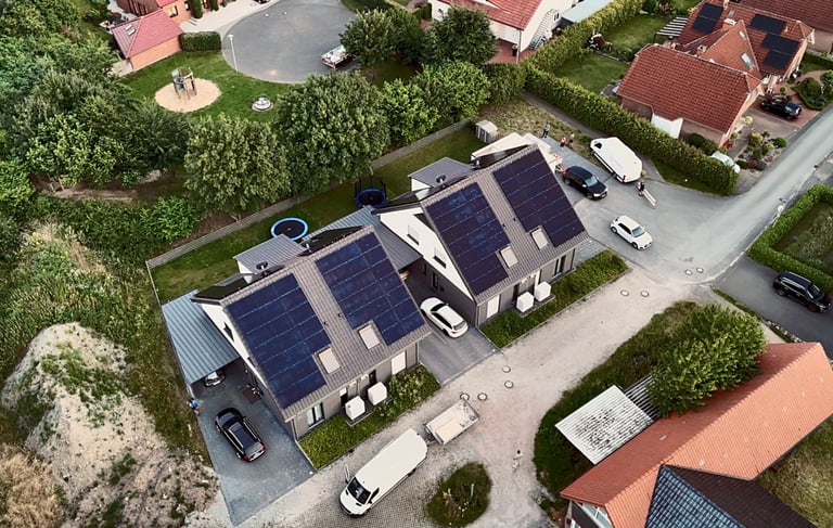 doppelhaushälfte solarmodule montage schrägdach