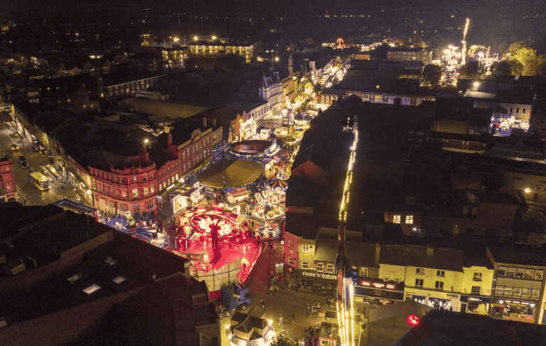 Loughborough Annual Fair 2025 – Royal Charter 1228 fairground lights and rides