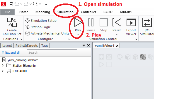 how to run simulation in robostudio