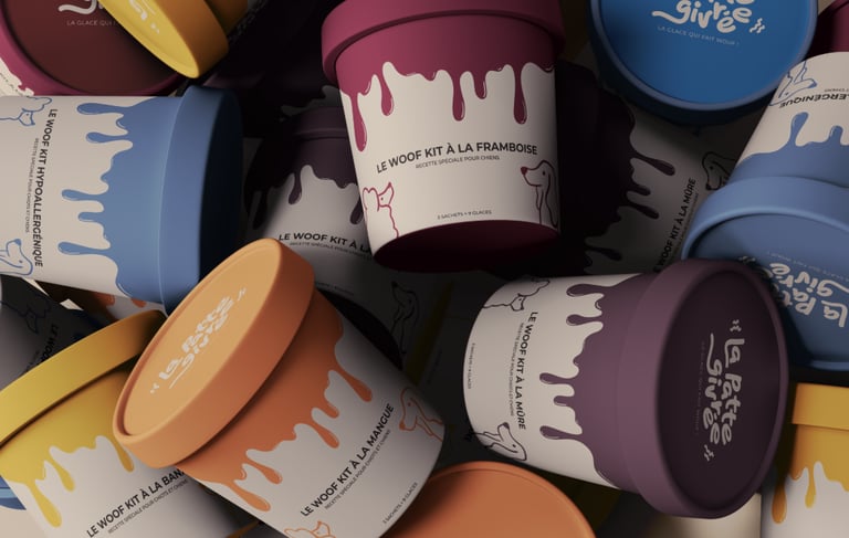 Projet La Patte Givrée – Identité visuelle et packaging, Studio Luana