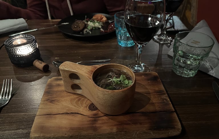 Bear stew in a Kuksa