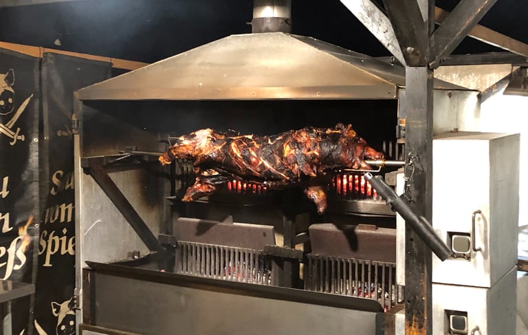 Hog roast served at Konstanz Christmas Markets
