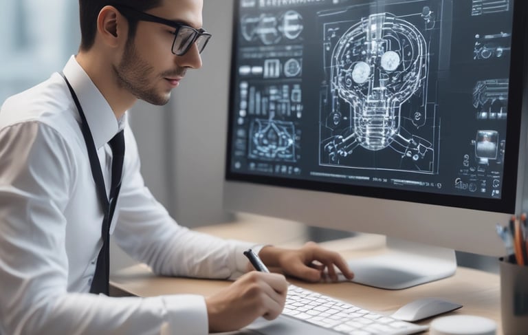 black and gray laptop computer near flat screen monitor