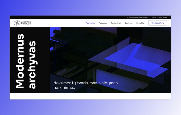 modernus archyvas web dizainas