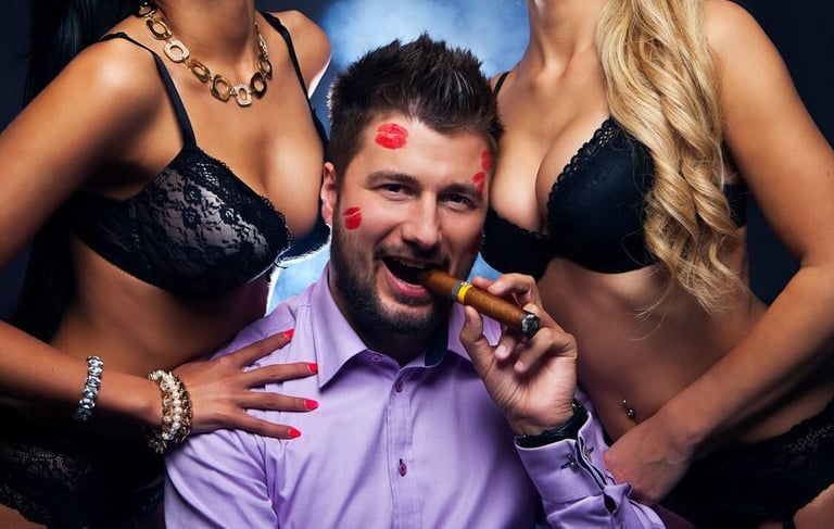 a man and woman smoking cigars in a club