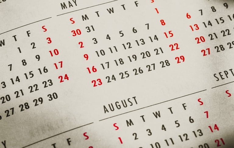 a desk calendar