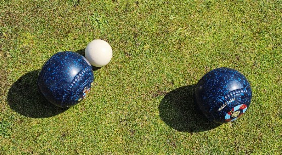 Porthcawl Bowls club bowls near a jack