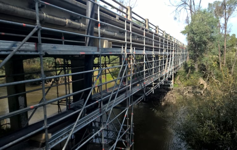 Tom's Bridge Scaffold for Sewer replacement