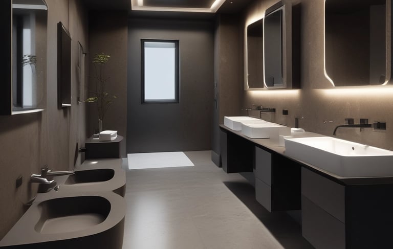 Artisan shaping a unique sink on a pottery wheel in a cozy workshop.
