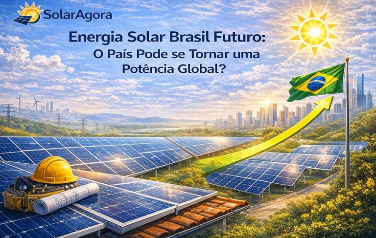 Instalações de painéis solares no Brasil representando o potencial de crescimento e o futuro da ener