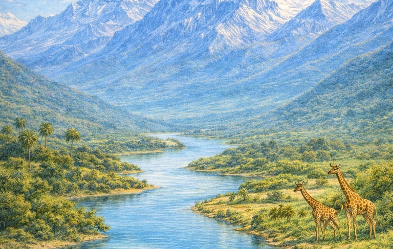 An image of Seket hetepet, field of peace, ancient Egyptian Paradise of Peace. 