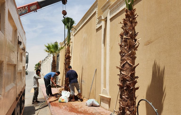 مشروع توريد نخيل واشنطني في الرياض