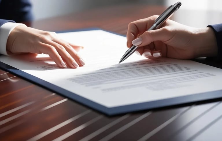 signing of a legal document