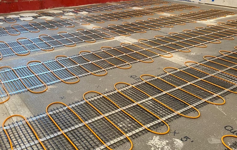 Electric heated floor for master bath remodeled in Winnetka IL.