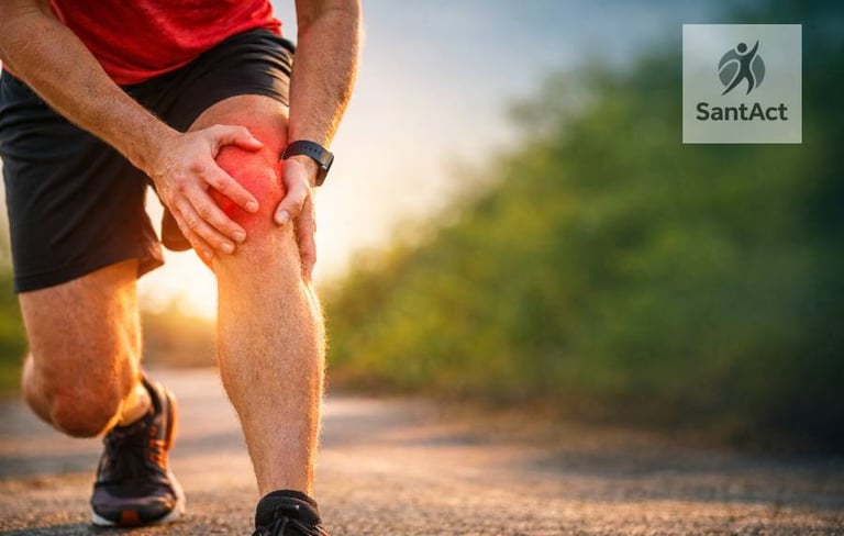 douleur au genou d'un coureur