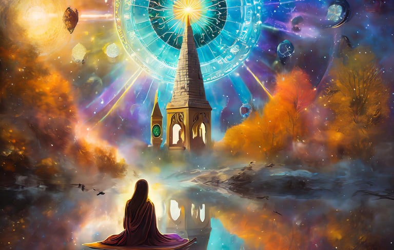 Spiritual setting with church spire illustrating psychic reading service