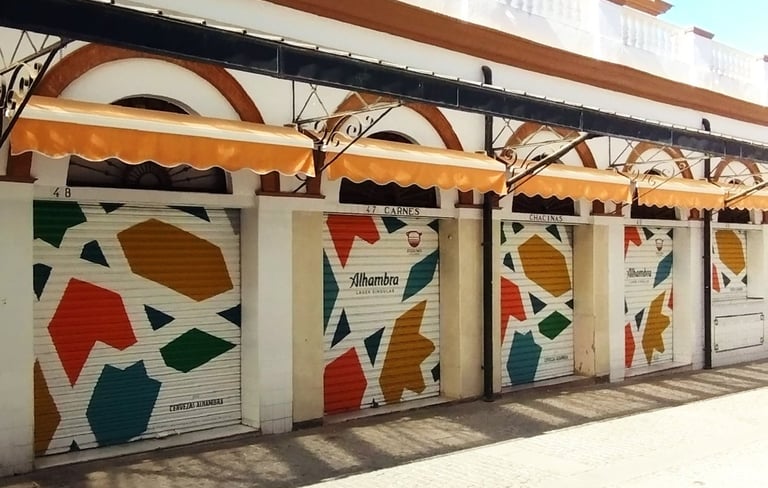 campaña publicitaria cervezas alhambra graffiti persianas