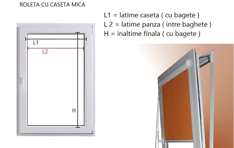 Rolete textile cu caseta si ghidaj, asiguram masuratoare si montaj