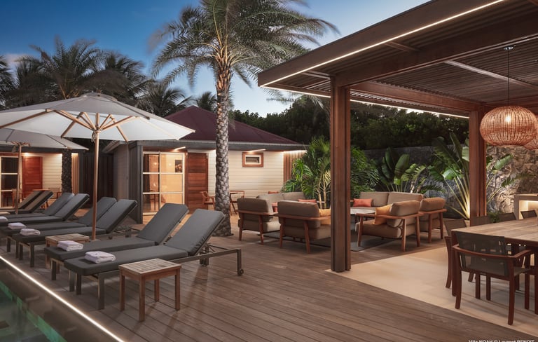 outdoor kitchen by the private pool at Villa Noah st barth st jean