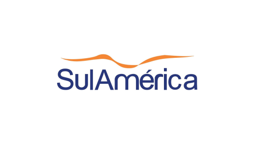 Logomarca da empresa SulAmérica, com predominância das cores branco, laranja e azul marinho.